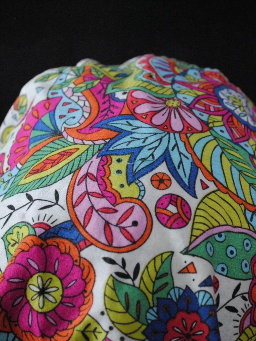 Handmade Multicolored Floral Surgery Medical Bouffant Scrub Hat
